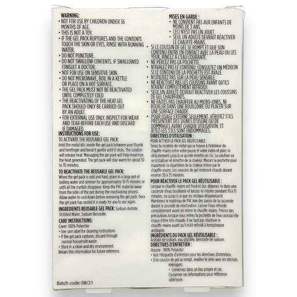 🆕 Set of 2: FAUX FUR HAND WARMER w/ REUSABLE HEAT GEL PACK for MITTENS POCKETS - Picture 10 of 10